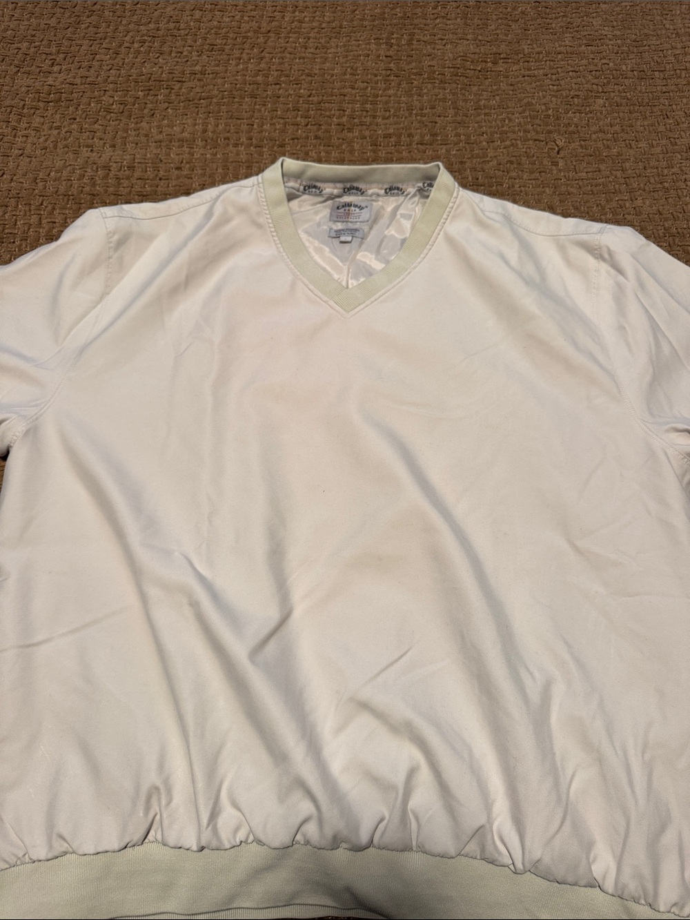 Vintage Callaway Cream V-Neck Golf Pullover
